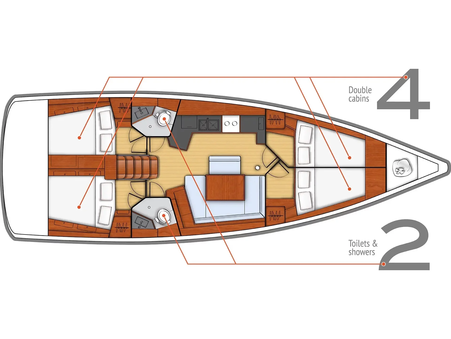 Oceanis 45 (4 cabins) (Cancan) Plan image - 3