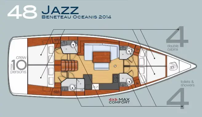 Oceanis 48 (4 cabins) (Jazz)  - 7