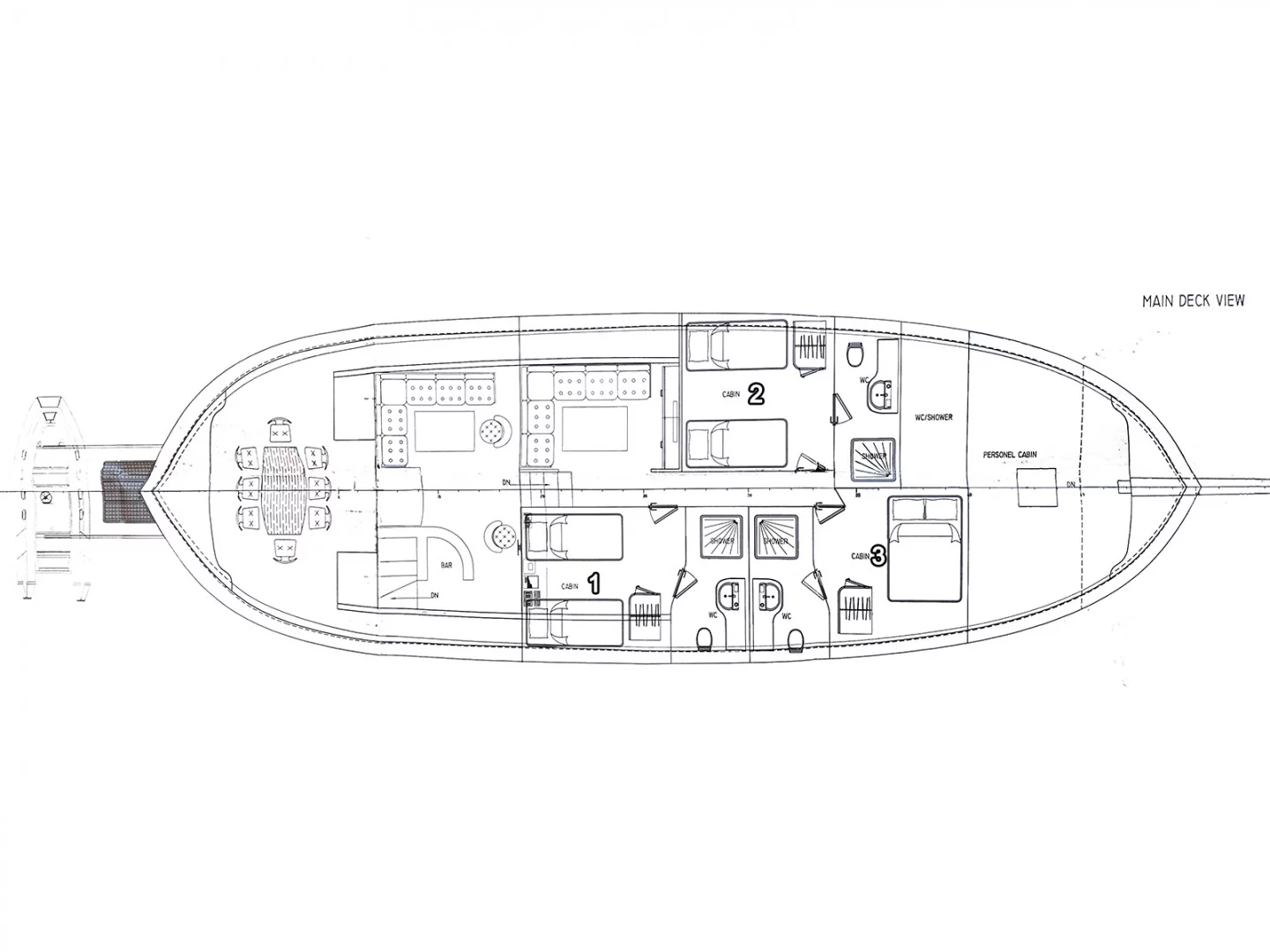 Gulet (Mandalina 3 CABİNS 3 SHOWER 3 WC 20 MT LENGHT) Plan image - 6