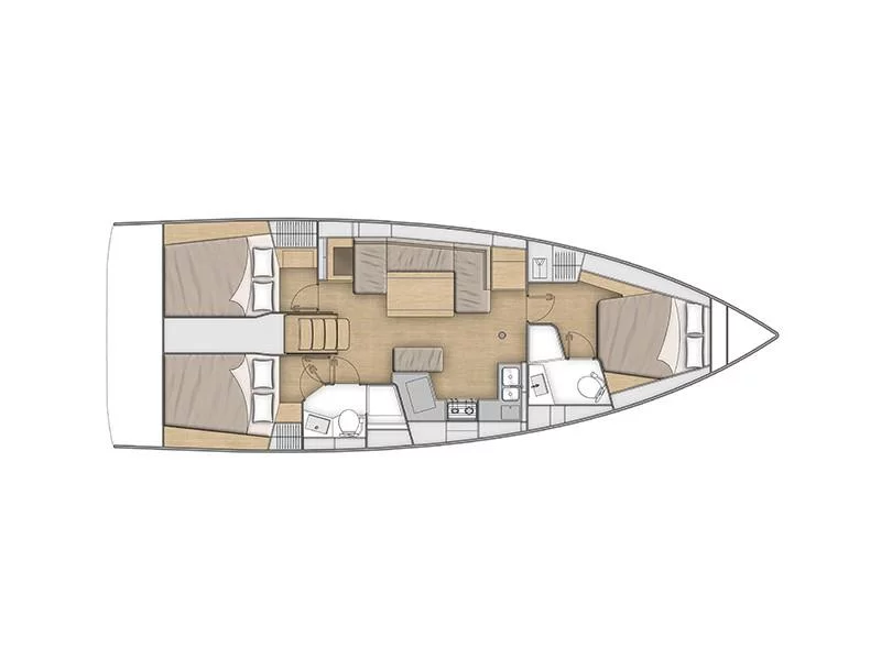 Oceanis 40.1 (MONTEREY (bowthruster,inox gangway, solar panels, inverter, teak cockpit)) Plan image - 3