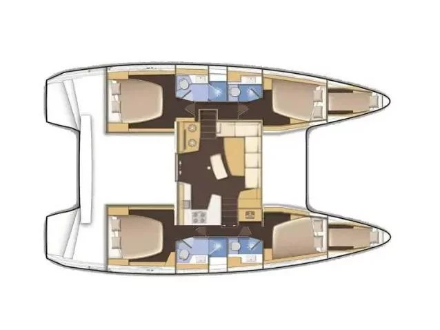 Lagoon 40 (VICTOR (Solar Panels, Electric WC, 12 pax, convertible saloon table, 1 SUP free of charge)) Plan image - 9