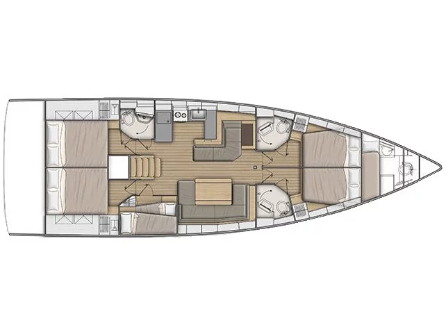 Oceanis 51.1 (Barracuda (Refit 2026 - - - Electric Heads - 12 Pax)) Plan image - 2