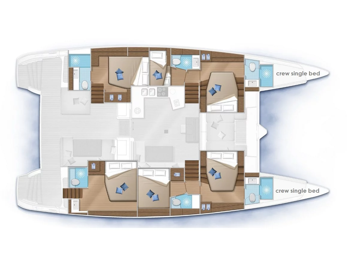 Lagoon 52 - 6 Cabin (Royal Hearts ( - - Refit 2024)) Plan image - 7
