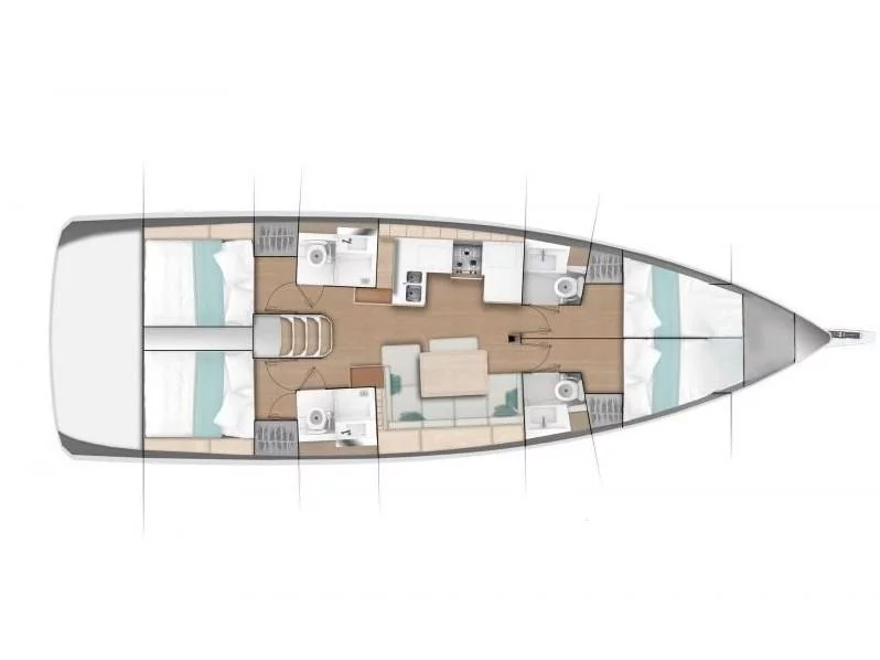 Sun Odyssey 490 (Vino Blanco (Radazul)) Plan image - 2