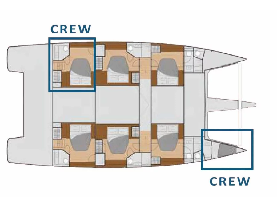 Samana 59 (Libertà - Luxury Catamaran, A/C, Generator, Water maker, Solar panel) Plan image - 6