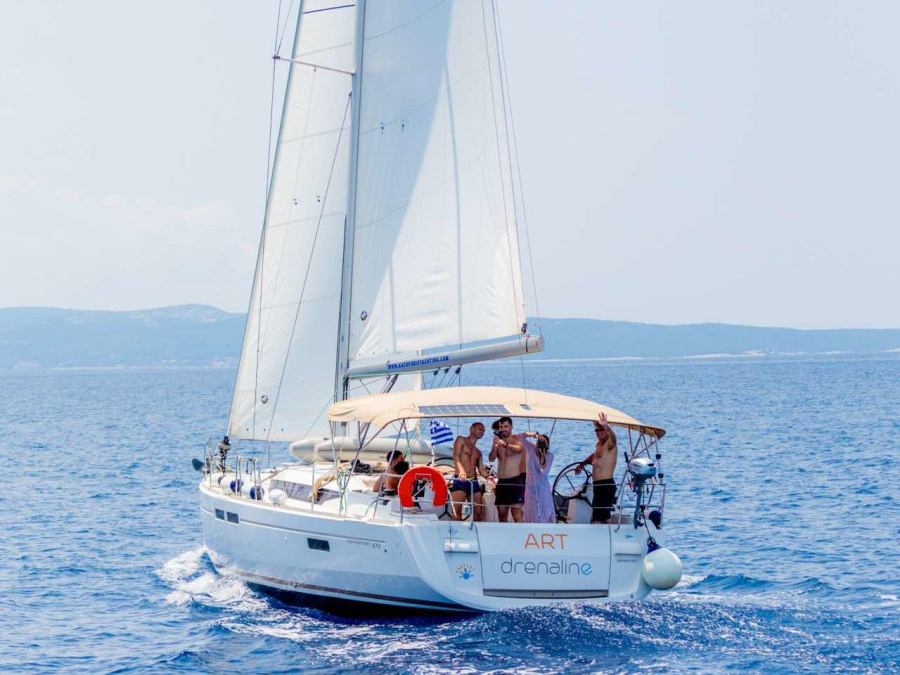 Photo #1 - Sun Odyssey 479 Full refit 2024 ( new Bimini - Spray hood - new exterior cushions - new outboard ) (ARTDRENALIN) en D-Marin Marina Lefkas - 20881