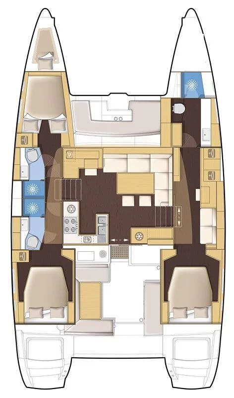 Lagoon 450 - 3 + 1 cab. (AQUAMARINE )  - 1