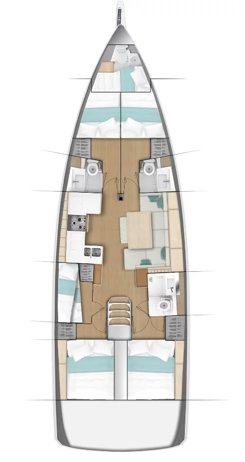 Sun Odyssey 490 - 5 + 1 cab. (FANTAISIE_DB)  - 1