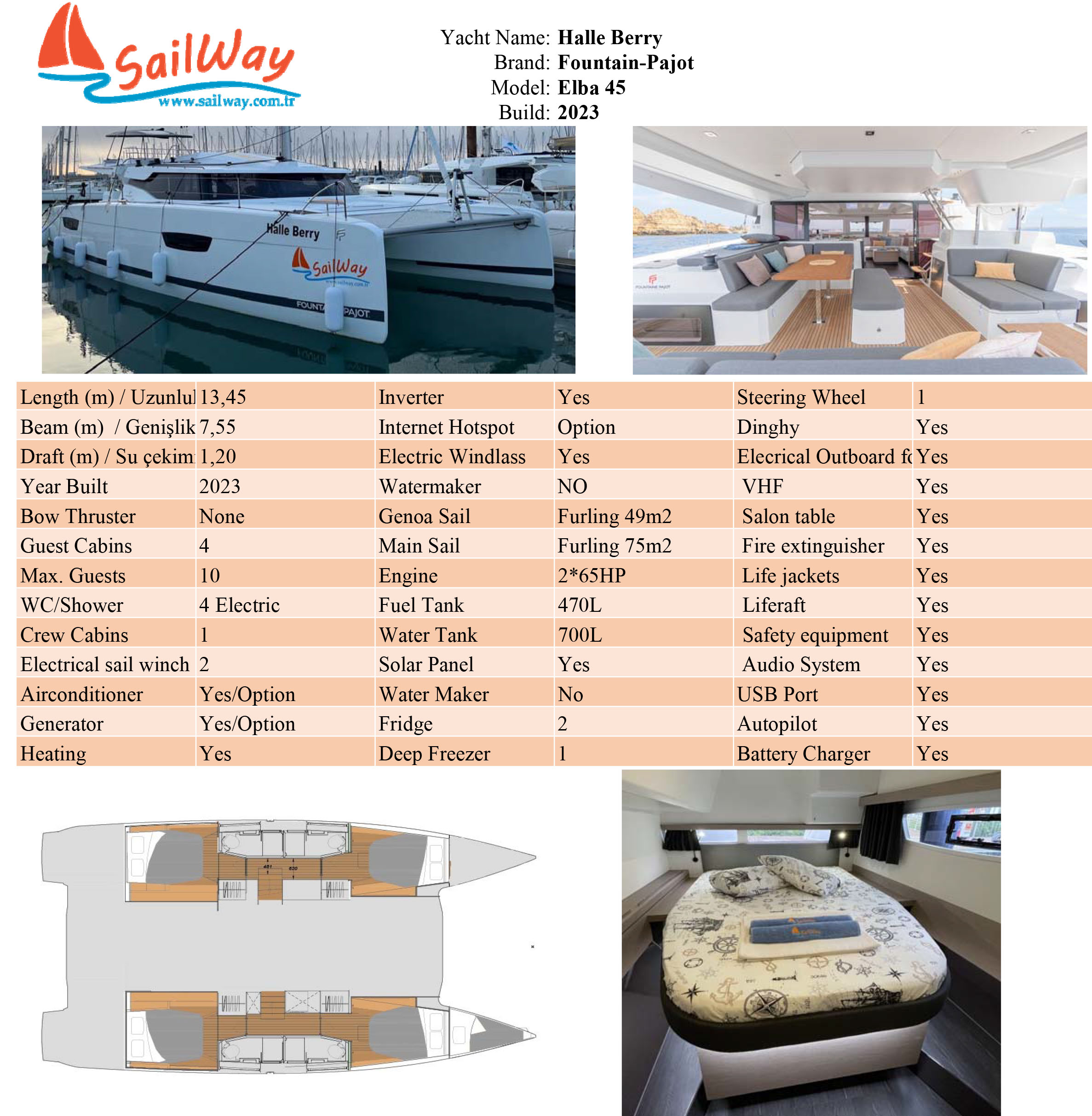 Photo #5 - Fountaine Pajot Elba 45 - 4 + 1 cab. (Halle Berry) in Marmaris - 37779