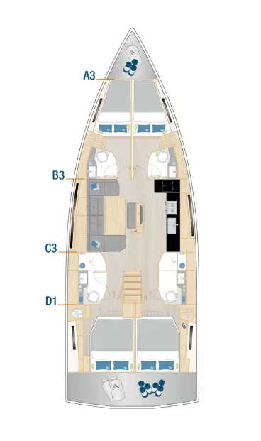 Hanse 460 - 4 cab. (Captain K)  - 1