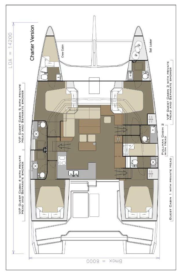 Dufour 48 Catamaran - 5 + 1 cab. (Freya)  - 1