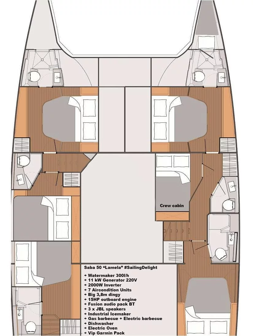 Fountaine Pajot Saba 50 - 6 + 2 cab. (Lamela)  - 1