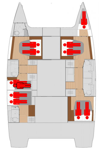 Photo #4 - Fountaine Pajot Saona 47 Quintet - 5 + 1 cab. (Aquarius) in Biograd - 44358