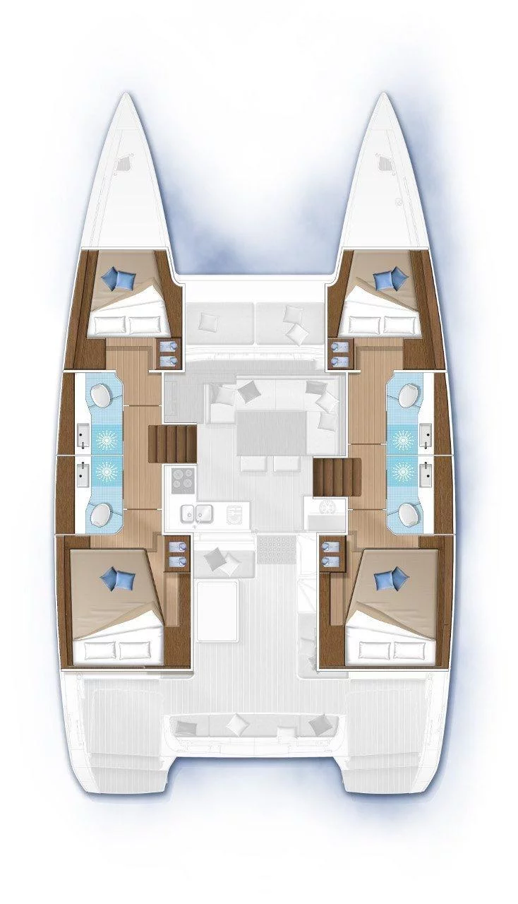 Lagoon 40 - 4 + 2 cab (Nathalie - Cabin charter starboard bow)  - 1