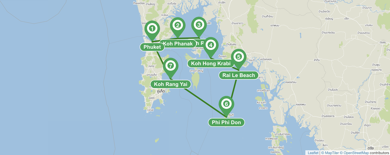 Itinéraire de navigation à Phuket - 7 jours