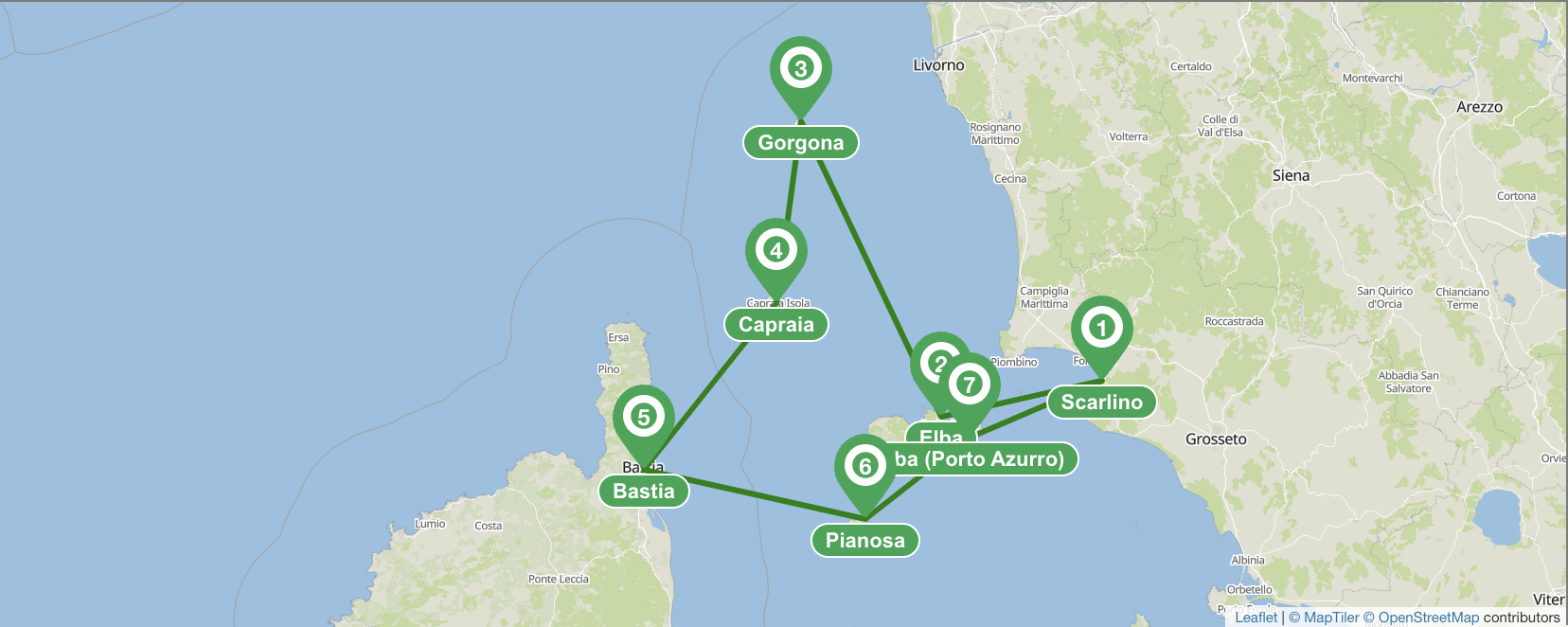 Scarlino & archipiélago toscano itinerario de 7 días