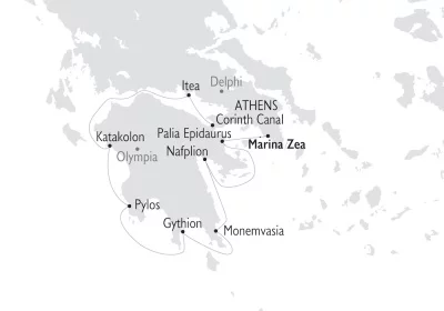 Vacances à la voile en Grèce - Croisière dans la péninsule du Péloponnèse.